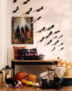 Halloween Forest Witch dekorative Malerei, Eingangs halle dekorative <span class=keywords><strong>Poster</strong></span>, Pine Wood Scroll Malerei. OEM/ODM Service - Product Image 3