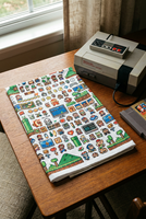 Serbet Dapur 100% Katun Motif Buah 8-Bit Pixel Gaya Retro Video Game 40x60cm