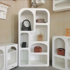 Muebles de madera para el hogar de estilo simple, estantería <span class=keywords><strong>blanca</strong></span> para sala de estar, estantería <span class=keywords><strong>Vintage</strong></span> nórdica, armario de almacenamiento moderno para sala de estar - Product Image 5