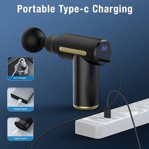 Mini Pistola de Masaje Portátil - Masajeador de Percusión de Tejido Profundo para Cuerpo Completo <span class=keywords><strong>con</strong></span> 12 Cabezales, 6 Velocidades, Batería de 1800mAh y Carga Tipo-C - Product Image 2