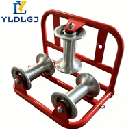 Poulie de guidage en aluminium YILI à trois roues pour câbles, idéale pour la pose de câbles électriques souterrains et la construction de lignes électriques.