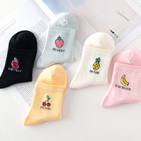 Chaussettes Jacquard à Motifs de Fruits Personnalisés, Colorées, Drôles, Chaussettes Courtes pour Jeunes Filles Adolescentes Mignonnes