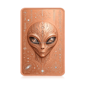 Vente en gros de lingots de cuivre fin 999 de 5 oz, motif Alien UFO Sci-Fi, impression couleur UV, souvenir, lingot massif - Product Image 4