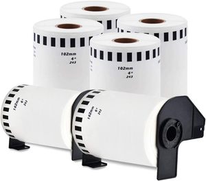 Etiquetas Térmicas Directas Compatibles con <span class=keywords><strong>Brother</strong></span> DK-2243, 102 mm x 30,48 m, Blanco y Negro, Autoadhesivas, para Impresora de Etiquetas de Dirección - Product Image 2