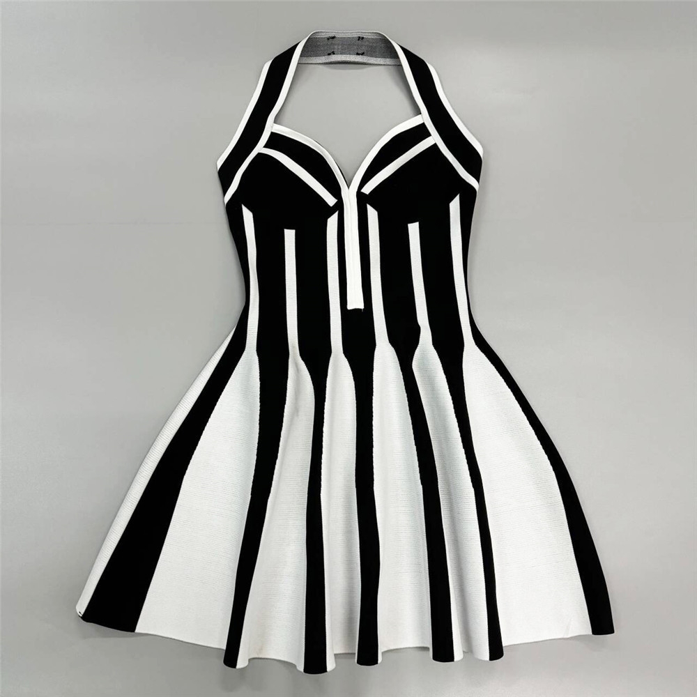 black and white halter mini dress Black Beauty Halter Mini Dress Black | Polka | Black | Polka | Womens main image 0