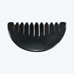 natural gemstone black color Obsidian jade <b>gua</b> <b>sha</b> scalp massage comb - Product Image 2