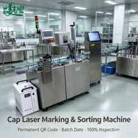 Machine de marquage laser par inspection visuelle CCD pour bouchons de bouteilles en plastique et en métal, système de contrôle de traçabilité du processus complet