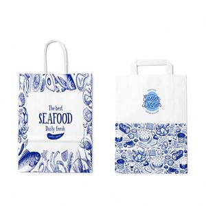 ZJPACK Custom <b>Biodegradable</b> Recyclable Kraft Paper Bag with Silk Screen Printed Twist Paper Handles High Quality <b>Packaging</b> Bags - Product Image 4