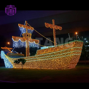 Luz LED con Motivo de Barco, Decoración Navideña Impermeable para Exteriores, Lámpara de Velero para Jardín, Iluminación Festiva - Product Image 3