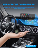 Adaptateur sans fil Vastfly Dual System CarPlay Android Auto 2 en 1, de filaire à sans fil, mini dongle USB, plug & play