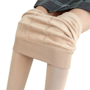 Leggings d'hiver chauds pour femmes en velours, longueur cheville, taille haute, grande taille, couleur unie, pour garder au chaud - Product Image 4