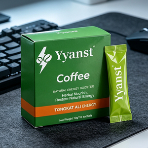 Café Energético Tongkat Ali, Fórmula Herbal Natural Vital, 10g*10 Sobres, Bebida Instantánea para el Bienestar, Marca Privada OEM - Product Image 5
