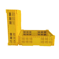 Caisse de stockage pliable pour légumes en plastique Panier ventilé plié Caisses de fruits pliantes à poignée mécanique à vendre