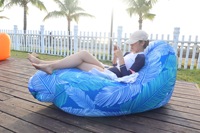 YOTO Chaise Longue Gonflable Portable de Camping au Design Moderne, Canapé Gonflable en Tissu, Chaise de Plage, Hamac, Canapé Gonflable Rapide, Sac de Couchage d'Extérieur