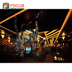 Comptoir de service de café contemporain avec finition en bois stratifié, zone d'exposition d'accessoires, comptoir de caisse de café - Product Image 2