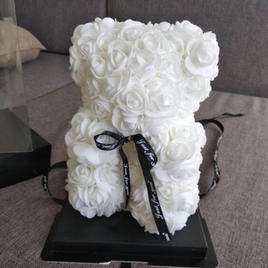 Orsacchiotto di Rose Personalizzato, Fiori Artificiali, <span class=keywords><strong>Regalo</strong></span> per Anniversario, <span class=keywords><strong>Natale</strong></span>, San Valentino, Decorazione per Matrimonio - Product Image 5