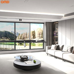 Thiết Kế Hiện Đại Tùy Biến Nhôm Mỏng Khung Kính Lớn Trượt Cửa Sổ Cho Nhà Đôi Kính Trượt Cửa Sổ Với Net - Product Image 2