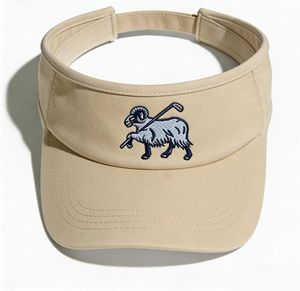 <b>Golf</b> Sheep Embroidered <b>Sun</b> Visor <b>Hat</b> Adjustable Cotton Twill No Top Sports Cap for Outdoor - Product Image 2
