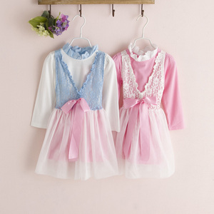 Ensemble de deux pièces pour enfants, chemise et robe en dentelle pour filles, nouveau produit - Product Image 1