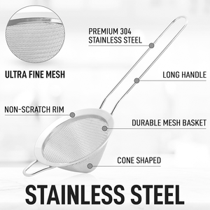 304 Aço Inoxidável Pequeno Filtro Coador De Cozinha De Malha Fina Colander Cônico Para Cocktails Chá Ervas Café Peneira Bar Ferramenta - Product Image 2