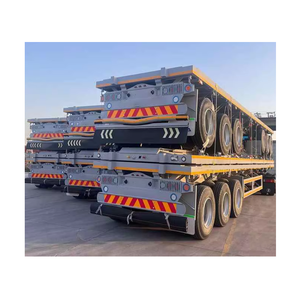 Semi-<span class=keywords><strong>remorque</strong></span> à plateau plat en acier Liangshan, neuve et d'occasion, 40 pieds, avec une charge utile de 60 tonnes - Product Image 1