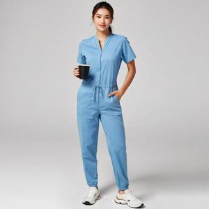 Uniforme <span class=keywords><strong>d</strong></span>'<span class=keywords><strong>infirmière</strong></span> à manches courtes pour femmes, combinaison de jogging avec logo personnalisé pour salon de beauté hospitalier - Product Image 5