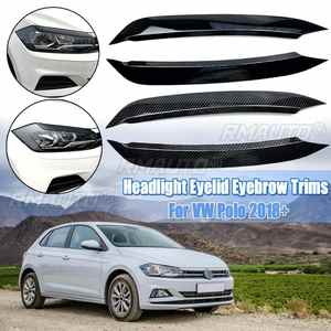 Par de Cubiertas Decorativas ABS para Faros Delanteros (Estilo Ceja) y Alerones Laterales Traseros Brillantes (Estilo Canard) para VW Polo 2018+ - Product Image 1