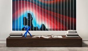 ستائر عمودية عالية الجودة من الفينيل بعرض 89 ملم، قماش PVC معتم وشفاف بلون بني خشبي للنوافذ الداخلية والأبواب الزجاجية المنزلقة والشرفات - Product Image 6