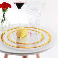 Assiettes à dessert jetables écologiques en plastique de 7,5 pouces, blanches, or rose, argent, noir, pour mariages, fêtes, occasions Horeca, vente en gros