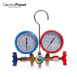 R22 410a HVAC Brass <span class=keywords><strong>CT</strong></span>-536 Double <span class=keywords><strong>Manifold</strong></span> <span class=keywords><strong>Gauge</strong></span> Set com 4-Way Válvula de Diagnóstico Pressão Sem Vista Vidro - Product Image 3