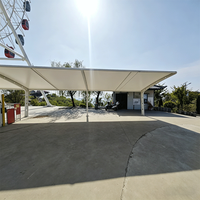 Structure en acier léger de haute qualité, grande taille, préfabriquée, en PVC PVDF, imperméable, auvent pour voiture, abri de voiture