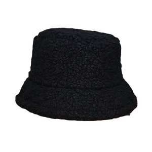 Lana Vintage pelosa colore puro bianco all'ingrosso pelliccia sintetica peluche Xl cappello a secchiello/cappello invernale per le donne autunno inverno