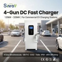 Hub Pengisian Daya EV Ultra Cepat 320KW 4 Gun Output Quad GBT CCS2 Kompatibel Standar Tesla untuk Mobil Listrik di Tempat Parkir