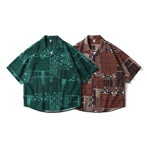 Chemise à manches courtes imprimée pour <span class=keywords><strong>homme</strong></span> de la marque Hip-hop - Nouveau style printemps/é<span class=keywords><strong>t</strong></span>é, chemise à manches courtes décontractée pour <span class=keywords><strong>homme</strong></span>, chemise ample - Product Image 2