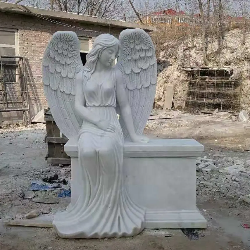 핫 세일 묘비 및 기념물 디자인 및 가격 맞춤형 대리석 천사 기념물과 비석