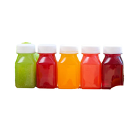Bouteilles de boisson en plastique PET transparentes réutilisables carrées de 150 ml, bouchon à vis antivol, anti-fuite, café, soda, thé, boissons gazeuses