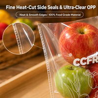 Sac plat en OPP transparent imprimé sur mesure avec trous d'aération, sac d'emballage en plastique poly pour fruits frais, pommes, oranges