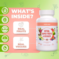 Supplément alimentaire entier en capsules de fruits et légumes de marque distributeur OEM avec superaliment pour femmes et hommes