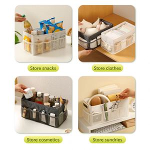 Boîte de rangement pliable multi-couches en tissu cationique avec compartiments pour la maison et le bureau, idéale pour les dortoirs – Offre spéciale - Product Image 6