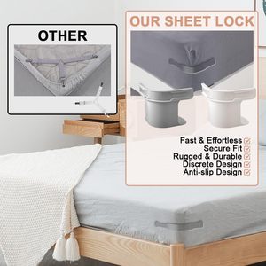 Heavy Duty Plastic Bed Sheet Holders <b>Corner</b> Fitted Straps Lock Sheet Holder for All Mattress Sizes Secure <b>Corner</b> Fitted Bed - Product Image 4
