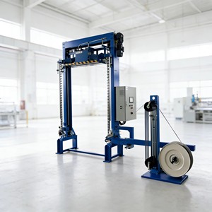 Máquina Flejadora Automática de Palets con Plataforma Giratoria y PLC para Empaque Plástico de Grado Alimenticio, Alto Nivel de Seguridad para el Operador - Product Image 1