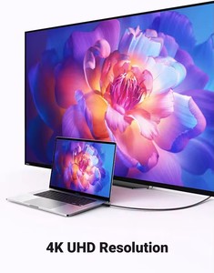 Câble <span class=keywords><strong>DisplayPort</strong></span> vers <span class=keywords><strong>HDMI</strong></span> plaqué or UGREEN 4K, unidirectionnel, DP mâle vers <span class=keywords><strong>HDMI</strong></span> mâle, prend en charge la résolution 1080p, connecteur vidéo, câble d'affichage - Product Image 2