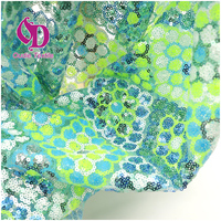 Tissus à paillettes en filet brodé plat vichy transparent vert tissu à paillettes en maille de dentelle du monde pour vêtements et accessoires pour femmes