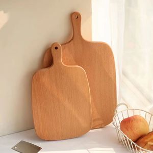 Planche à découper en bois rectangulaire avec poignée pour pain, pizza, fruits, usage domestique - Product Image 1