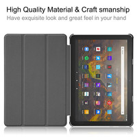 Vente en gros d'usine, étui de protection magnétique en cuir de luxe pour tablette PC, pour Amazon Kindle Fire HD 10 2021, étui mignon