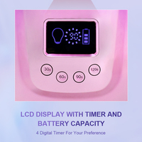 Lampe à ongles UV LED sans fil haute puissance 98W, rechargeable, avec indicateur de batterie LCD et poignée confortable