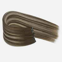 100% Remy Double Drawn Blonde Ash Highlighted Platinum Micro Genius Weft Extensions de cheveux humains