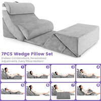 7 Stück Orthopädisches Bett Keil-Speicher-Schaum-Kissen einstellbar Anti-Schnarren Sodbrennen Säure-Reflux Gerd Schlaf-Dreieck-Sitz-Kissen