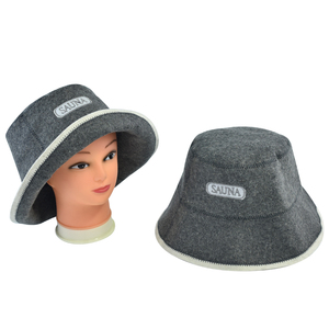 Len Tự Nhiên Chất Liệu Tắm Hơi Hat Handmade Unisex-Người Lớn Màu Xám Xô Phong Cách Len Mũ Tắm Hơi - Product Image 4