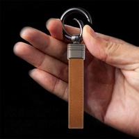 Porte-clés en cuir personnalisé en gros, cadeau promotionnel, porte-clés vierge de luxe en cuir PU véritable et métal